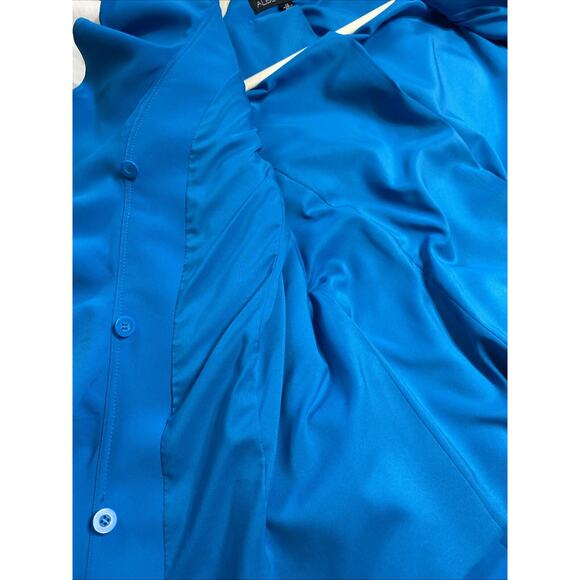 Albert Nipon Skirt Suit Ruffle Drape Front Turquoise NWOT - 12 - Picture 9 of 13